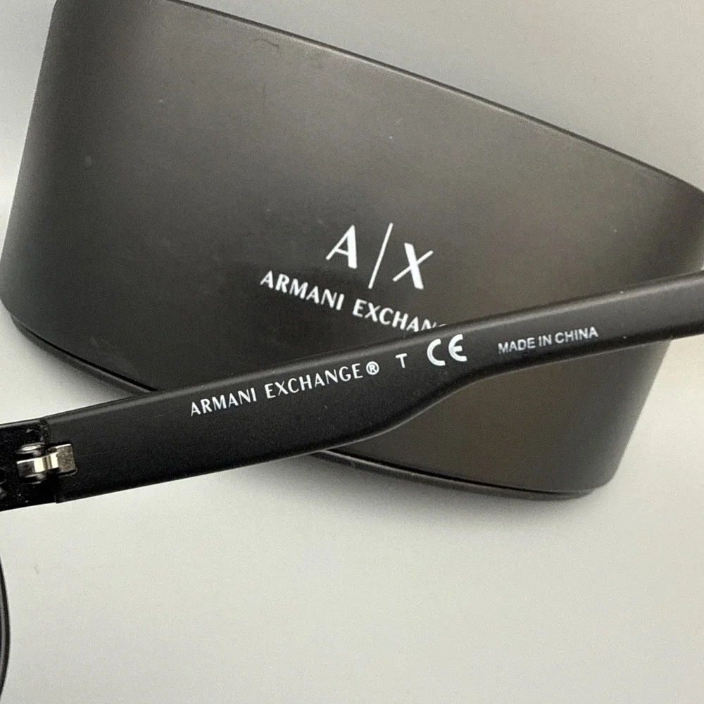 Armani Exchange AC 2012S Rectangular Metal Men's Sunglasses-Satin Black-w/case